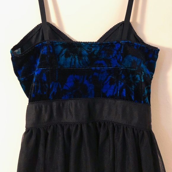 Garage Velvet & Tulle Skater Mini Dress NWOT - Picture 3 of 4